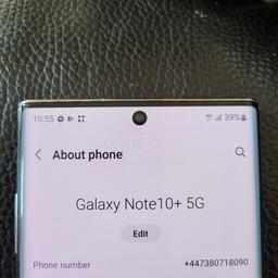 in perfect working order and in new condition note 10 plus 5g 256gb unlocked single sim aura glow