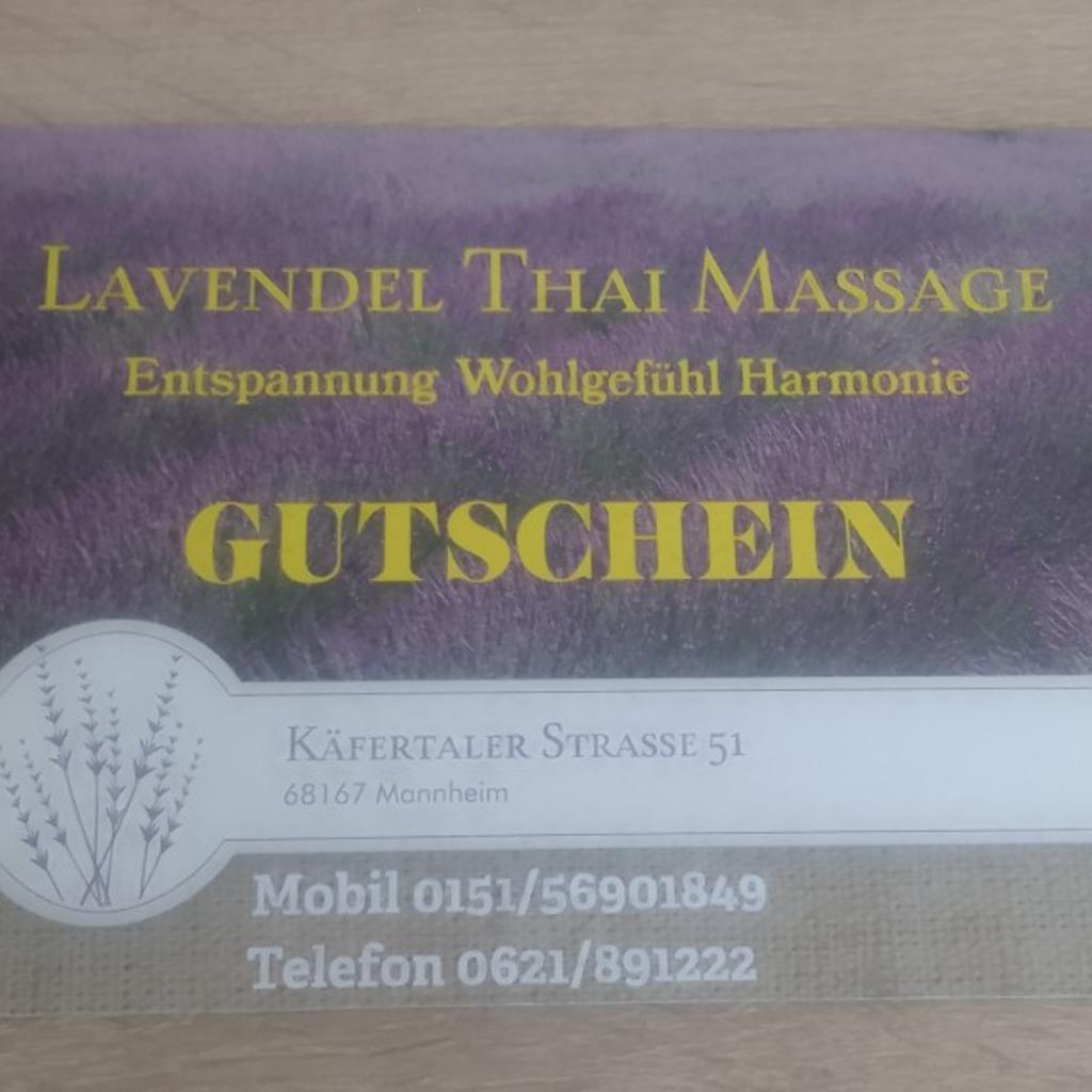 Massagegutschein von Lavendel Thai Massage in Mannheim im Wert von 50 Euro