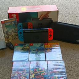Fully boxed Nintendo Switch Console + 7 games, 128GB SD Card, case, Dock, Power cable and Joy Cons

Console is in excellent condition from a child free, pet free, smoke free home

Had a screen protector on since purchased so screen is unblemished with no scratches

The console and accessories are in excellent condition and well looked after

The games include the best sellers: 

Zelda: Tears of the Kingdom 
Zelda: Breath of the wild 
Mario Odyssey 
Mario Maker 2
Mario Kart 8
Mario 3D World + Bowsers Fury 
Trials Rising 🤷‍♂️

The console comes with a 128gb SD Card, Carry Case, Joy Cons (plus holder), Power Cable and is fully boxed

Collection preferred from either DY14 (Cleobury Mortimer) or B67 (Birmingham), whichever suits the buyer, but will post. The console will be well packaged for delivery

Any questions,  please ask

Thanks