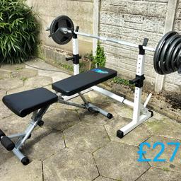 Weight Bench, Rack, 7ft 20kg Olympic bar with spring collars and 105kg of Olympic tri grip metal weight plates Brand-new.
Collection from Ashton in Makerfield in Wigan £275