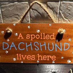 Have two dog signs. No longer needed or wanted as don’t have our dogs anymore. 😔 one has two knobs on to hang leads etc on it, the other just a sign. £10 each. Collection preferred but would consider postage at buyers expense. In great condition. Many thanks for looking.