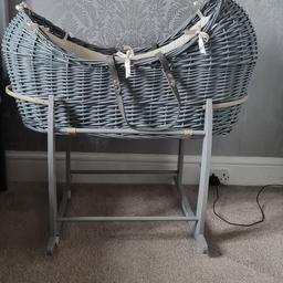 Claire de Lune moses basket with stand few scratches on side of basket