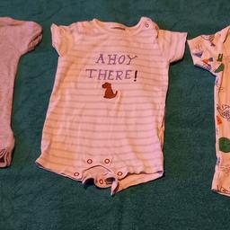 3-6 months rompers, £2.50, REDUCED TO £2 for all 3. From a smoke and pet free home. COLLECTION ONLY by Longbridge train station B31