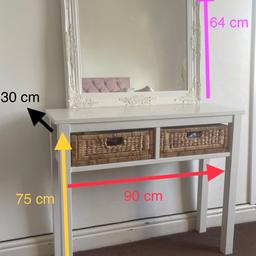 Dressing table with mirror. 
Dressing table top needs cleaning or painting otherwise all in good condition. Collection from Ls7