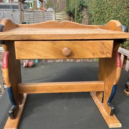 Child’s wooden bear desk and storm in good condition