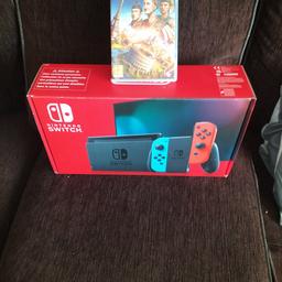 Nintendo switch and one game
hardly used
boxed in mint condition
red blue neon with extra life battery
£190 or £180 without the game