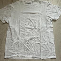 Cotton . Brand-new, never worn(. I have 2 T- Shirts if you want to buy 2 together, 2 for £9 )