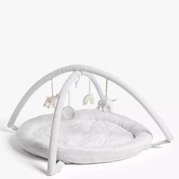 John Lewis Safari Animals Baby Play Gym (as new)

Thoughtfully designed for babies, this play gym has been made to develop your little ones' senses and encourage tummy time with a mix of hanging toys with a variety of functions.

Taking the little one on safari, there's an elephant and giraffe, a pretty rainbow and a child-safe mirror. Each one has a feature whether it's a squeak, a rattle or a crackle. Not to mention it provides a very soft and super comfy space thanks to the soft padded base and faux-fur outer ring.

Received too many baby gyms so only used twice so as new. From a smoke free and pet free environment. Original price £60.

Suitable from birth according to manufacturer and machine washable but do not tumble dry. H55 x W42 x D89cm.