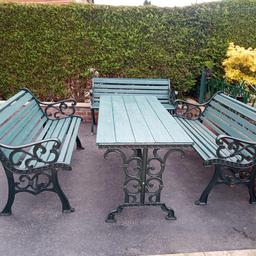 wrought iron table and 3 benches solid and heavy will need a van to collect from cradley heath £200 no offers