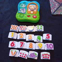 lovely leapfrog learning skills numbers fruit & veg with magnets plays music/ talks great educational toy plus lots of fun  in nearly new condition  can post or combine postage