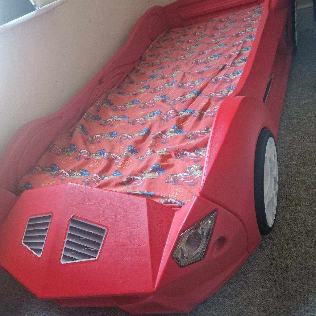 Only used 5 times so in for sleepovers so immaculate condition. Toddler/junior bed size. Includes cot/toddler bed size mattress. Can even throw in the Disney cars duvet cover too but this is single size and no pillowcase to go with it.The sticker on the front is slightly damaged on the corner but can be seen on the picture. Can dismantle but will need collected. £150 ono
