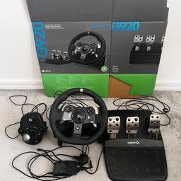 G920 steering wheel Xbox one comes with gearbox pedals like new got it 2months ago bought it for 280 from shop