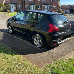 2012 Peugeot 3008
1.6 HDI active
Mot 24th oct 2024
V5
Starts and drives fine
Belt was changed previously and looks fine to me
Few scratches and small dent on wheel arch
Had new discs and pads November 2023

Has a small clunk when going over a bump from anti roll bar or links

I use up and down the motorway to Birmingham 3 times a week and it’s perfect, runs beautiful!
Priced to sell!!
