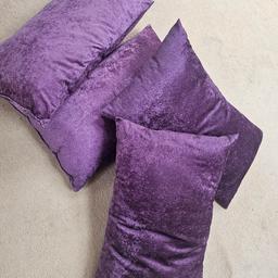 Set of 4 large rectangular purple cushions.
One cushion as shown slightly faded on bottom otherwise all are in perfect condition. 
Size is 33inch by 20inch