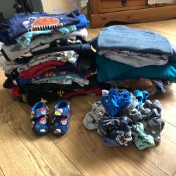 Large bundle of boys clothes 2-3 years ted baker , adidas pjs ect 16 pairs pants slippers