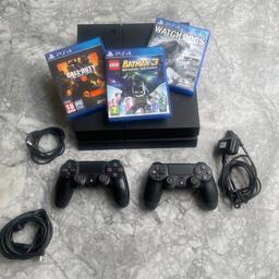 Sony PS4 x2 Controllers x3 Games Like New condition really high condition Sony PS4 Fully working and fully functional with 2 Good condition controllers. All working. Includes a nice selection of games and all wires
Are included. Collection from Kingsbury