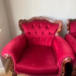 2 chairs and 1 three seater sofa
Needs a little clean . 
Selling due to moving to smaller house
