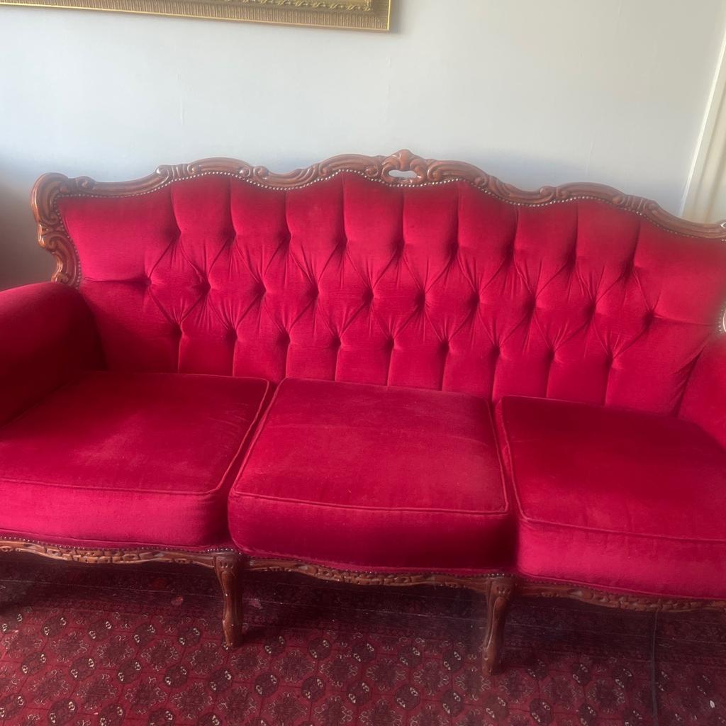 2 chairs and 1 three seater sofa
Needs a little clean .
Selling due to moving to smaller house