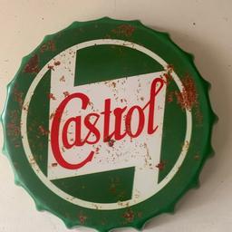 Motor related Castrol oils Small wall sign 30 cm ideal for man cave or hobby workshop never used sorry collection only in Stourbridge area thank you