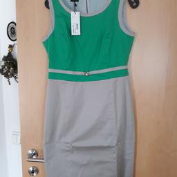 grün graues Kleid 
noch mit Preisschild,
gefüttert,  Reißverschluss hinten