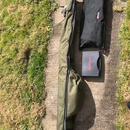 3x Shimano velocity 12ft 3.25Ib and rod bag, jrc contact rod pod with storage bag, tfgear bite alarms/receiver with case, 3x Shakespeare Beta carp runner reels all in great condition open to near offers