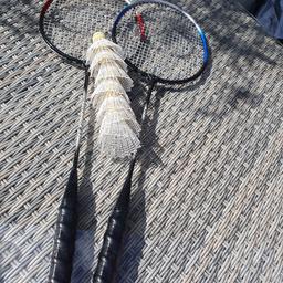 Badminton rackets with 7 shuttlecocks, all used but good condition COLLECTION FROM WV3 7BT