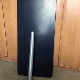 Ikea desk - purple/blue top measures 50x120x3cm and x4 grey metal screw on legs measure 68cm tall. 

Few scrapes but bother major, decent condition and very sturdy. 

Collection from Whitefield Manchester M45