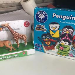 THIS IS FOR A SMALL BUNDLE OF TOYS

2 X WILD ANIMALS - LION AND GIRAFFE
1 X PENGUIN THEMED SNAP GAME FROM ORCHARD TOYS

BOTH ARE NEW

PLEASE SEE PHOTO