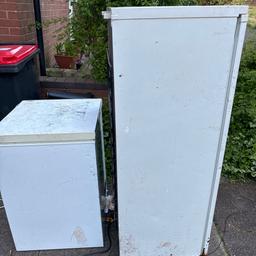 Tall freezer and chest freezer, little battered but would do for Somone starting out or an emergency