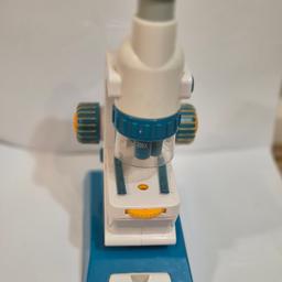 microscope for kids 
has samples to look at. Working light and focusing wheel.