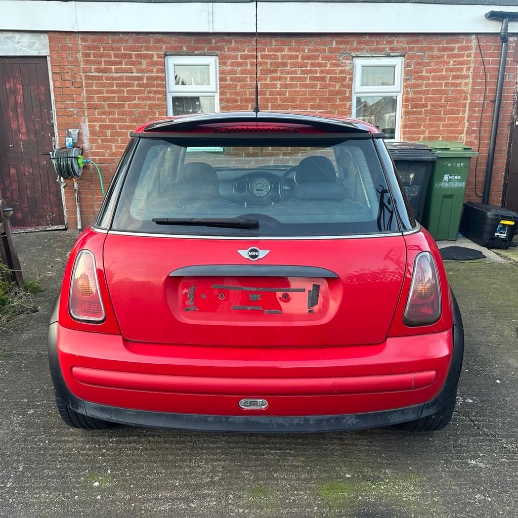 Mini one d 04. No MOT. Need gone asap. Registration will be going back on, it is in the car at the moment. Will need to be recovered due to not able to drive. Car runs amazingly, will need some work such as 2 wheel bearings at front, and has laquer peel and some damage on drivers side. Mini Cooper s alloys, got fitted Bluetooth radio, comes with 2 keys. Will be good for parts etc.

Selling because I need it gone since getting a new car.