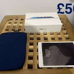 iPad mini with no signs of damage. Works fantastic and perfect for carrying around.
Comes with original box and a cover which hasn't been used. Only for COLLECTION from B7 Birmingham.