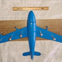 Metal 6 Hook Airplane Plane Wall Coat Hat Rack Holder Boys Kids.

Perfect for the aviation/plane lover!
KLM colour, so you can either paint the livery or get transfers. This is in a used state as lived a life, and served it's purpose. Seen ones where it is just polished aluminium to mirror stage, so potential for all sorts. Looks lush with chrome spray too.

This could even be in a themed cafe, restaurant or aviation related venues such as Farnborough, Blackpool or Southport airshows.