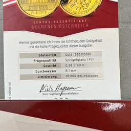 Eine Münze in Sammelmappe
Gold inkl Echtheits Zertifikat