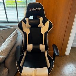 S racer gaming chair Free

Has some cosmetic damage to it ( see photos ) .  

One arm has been detached but currently just looking for the bolt . 

Works fine and still lots of life left in . Perfect as a put me on or project . 

Collection from Northowram
