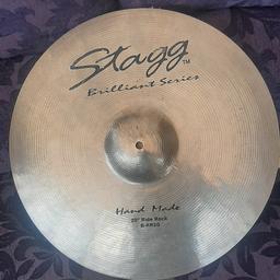 Stagg Brilliant Series 20 inch Ride Cymbal in very good condition with no cracks or keyholing,This is a heavy ride cymbal at 3.2 kgs and would suit rock music.It cuts through really well and has a hreat clear bell. Collection South Ribble PR5