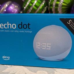 Echo Dot mit Uhr (5. Gen., 2022) | Smarter WLAN- und Bluetooth-Lautsprecher mit Uhr und Alexa
Verbessertes Audioerlebnis für klarere Stimmen, tieferen Bass und satten Klang.
Das neue LED-Display zeigt Informationen zum Wetter, Songtitel und mehr, wenn du Alexa danach fragst.
Erstelle Routinen mit dem neuen Temperatursensor, für anhaltenden Komfort in deinem Zuhause.
Echo Dot klang noch nie so gut – Genieße ein noch besseres Audioerlebnis als mit den Vorgängermodellen von Echo Dot mit Alexa, für klarere Stimmen, tieferen Bass und satten Klang in jedem Raum.
• Die Uhrzeit und mehr auf einen Blick – Das verbesserte LED-Display zeigt die Uhrzeit, Wecker, das Wetter, Songtitel und mehr.
• Deine Lieblingsinhalte und -musik – Spiel Musik, Hörbücher und Podcasts von Amazon Music, Apple Music, Spotify, Deezer und weiteren, und lass sie über Bluetooth überall in deinem Zuhause erklingen.
	1. Zahlung gegen Rechnung
	2. Direkt über einen Link
	3. Mit Kreditkarte
	4. Über PayPal