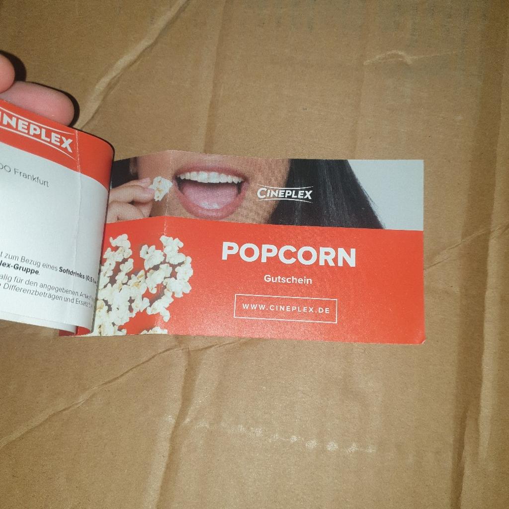 Dies ist ein kinogutschein für 1 person +Popcorn und getränk für das Kino in Frankfurt am Main

Versand muss selbst übernommen werden