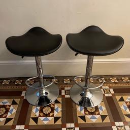 2 bar stools. One has some damage to seat cover as per picture.