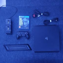 PS4 pro with controller, vertical stand, charging wireless for 2 controllers and last of us game.
All in good working condition.
Collection only.