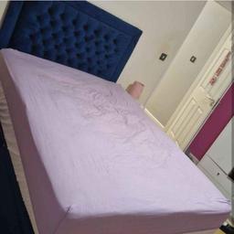 brand new blue devan bed with mattress in varry good condition