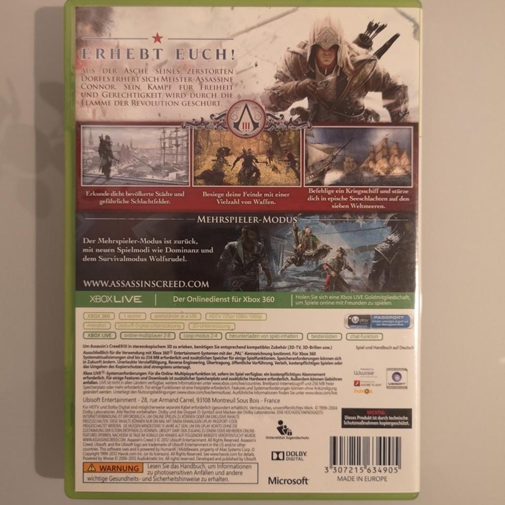 Verkaufe dieses selten gespielte Game für die Xbox360. Es funktioniert einwandfrei und ist in einem sehr guten Zustand.
Versand ist möglich:
2,25€ als Bücherwarensendung;
2,75€ als Großbrief;
4,50€ versichert.