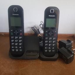 DECT Cordless Phone in Good All Round Pre-Used Condition.
.Brand: Panasonic
Model: KX-TGC410E
Colour: black
Number of handsets: Double
Range - Indoor: 100 metres
Outdoor: 300 metres
Power Standby time 200 hours
Power Mains Talk time 18 hours
Number of base units double
Nuisance call block Yes
Speakerphone Yes
Phonebook 50 contacts
Ringtones 15
Clock Yes
Clock features Alarm
Hearing-aid friendly No
Sound enhancement Clear Sound Technology
Volume control Yes
Caller ID Yes
Call waiting Yes