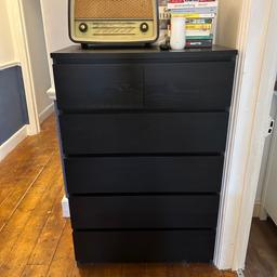Malm chest of drawers from ikea. Price 129.

Selling for 80 pounds.

One only imperfection as per third picture but completely working and can’t be noticed much but I wanted to mention.