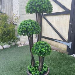 Beautiful fake trees in gold pots  large pair £100 small £80