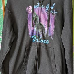 fab black and purple hoody 
would fit size 14-16