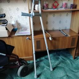 Crutches, height adjustable and harly used.  In as new condition.  Collection from an FY2 location.