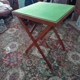 Vintage card table in fair condition for its age. 
Dimensions: 560mm W x 560 D x 7O0 H.
Collection from an FY2 location.