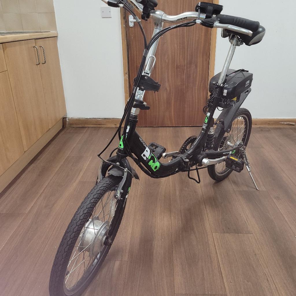 electric assist folding bike, the assist cuts out now when climbing slopes, but does work on the flat so not sure what the problem is, battery or motor, not had it checked. this bike has barely been used from new, 6 gears.
