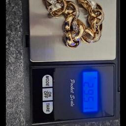 basicially 30g belcher about 9 stones missing so and 2 link need straightning brought from smiths jewellers stamped serious people only bank transfer also can post if you cover cost special delivery